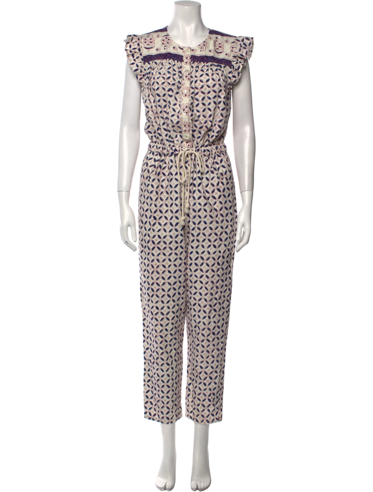 Xirena Printed Crew Neck Jumpsuit