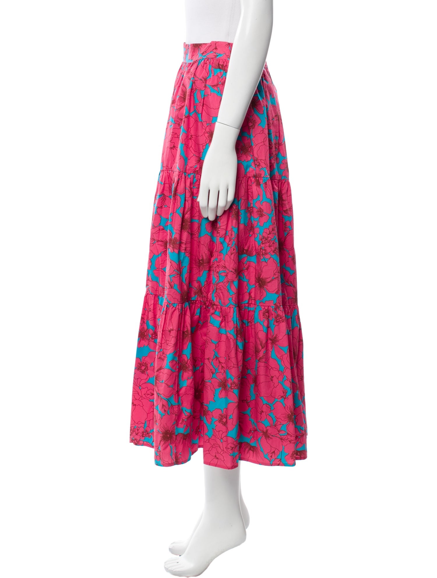 Xirena Floral Print Midi Length Skirt