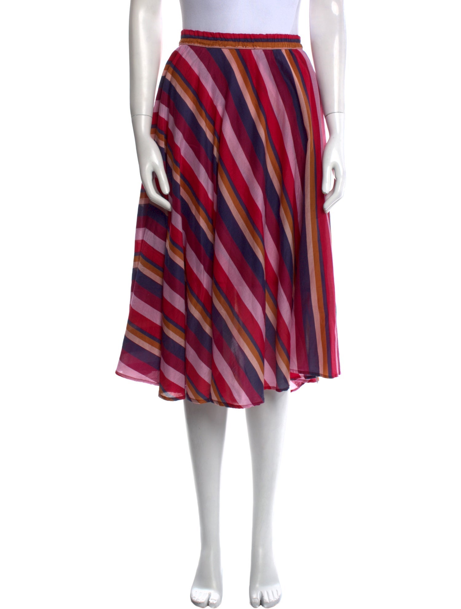 Xirena Striped Knee-Length Skirt