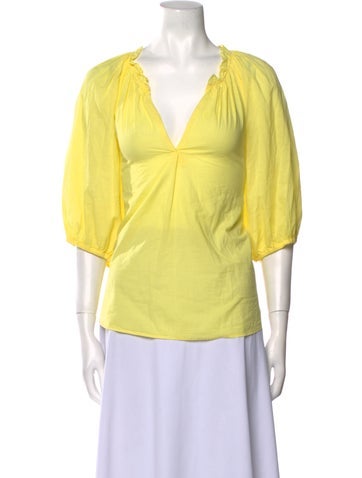 Xirena Tops V-Neck Three-Quarter Sleeve Blouse M