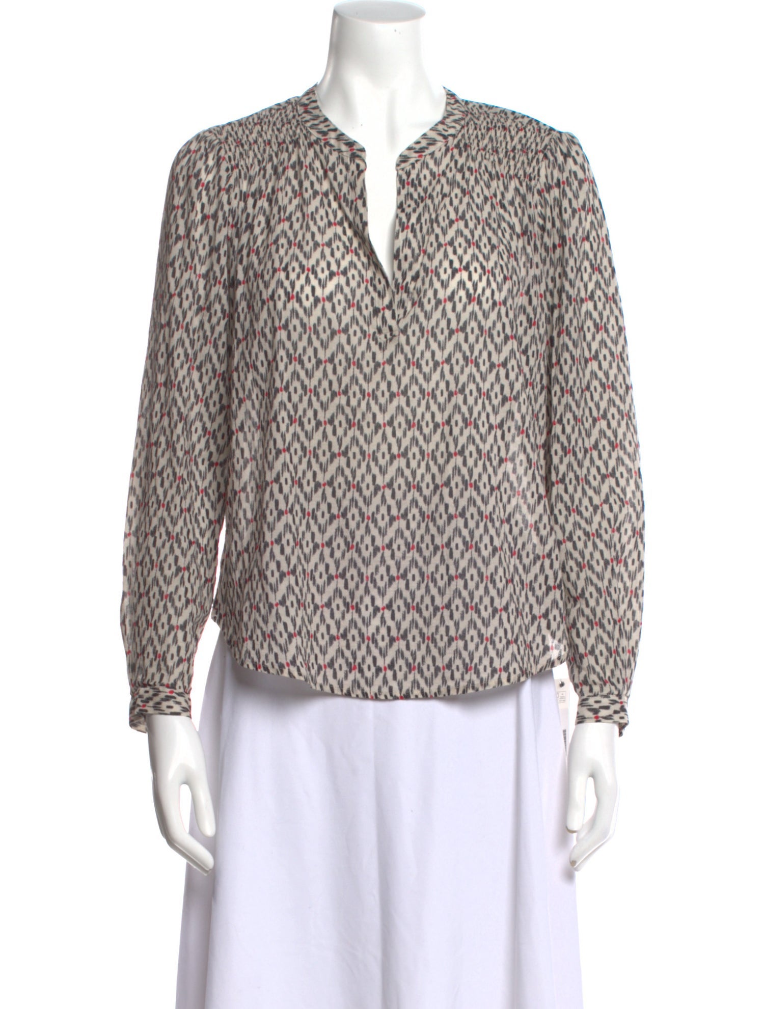 Xirena Printed V-Neck Blouse