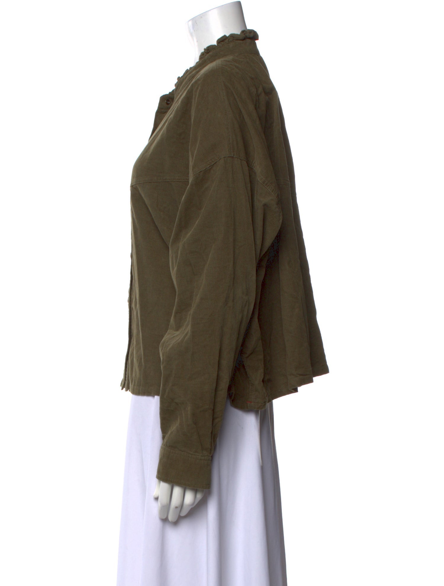 Xirena Mock Neck Long Sleeve Button-Up Top