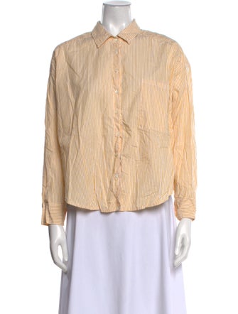 Xirena Striped Long Sleeve Button-Up Top