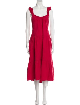 Xirena Square Neckline Midi Length Dress