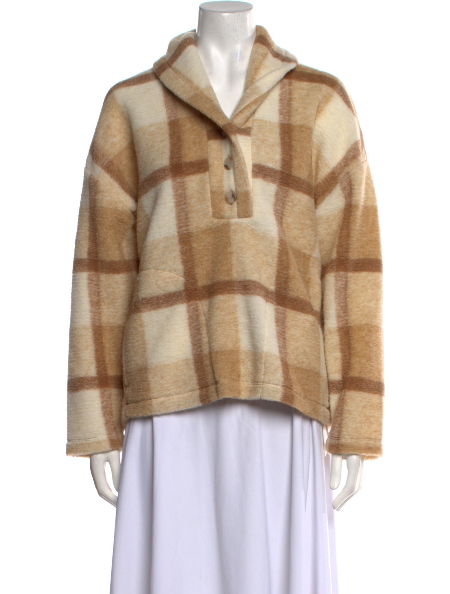 Xirena Plaid Print V-Neck Sweater