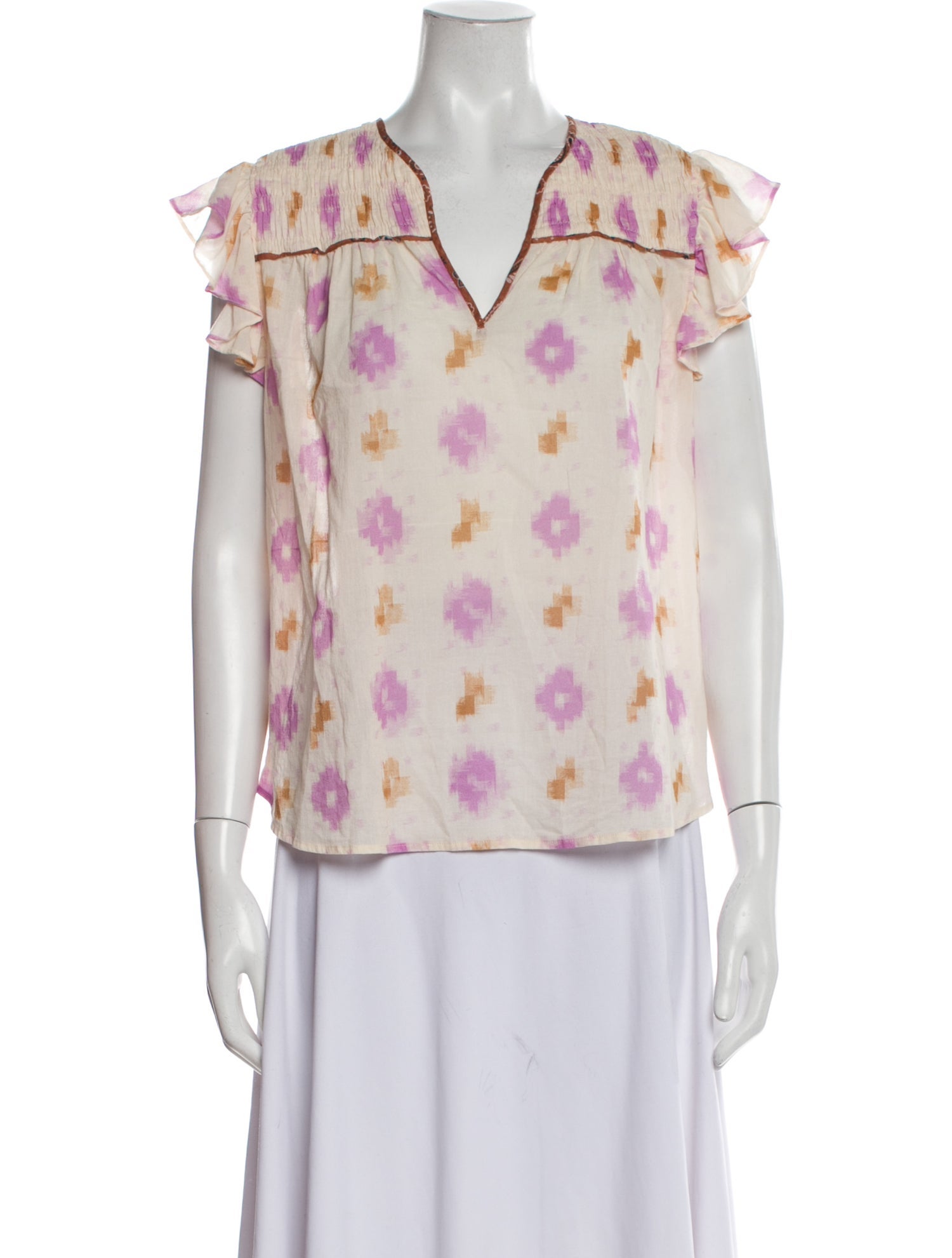 Xirena Floral Print V-Neck Blouse