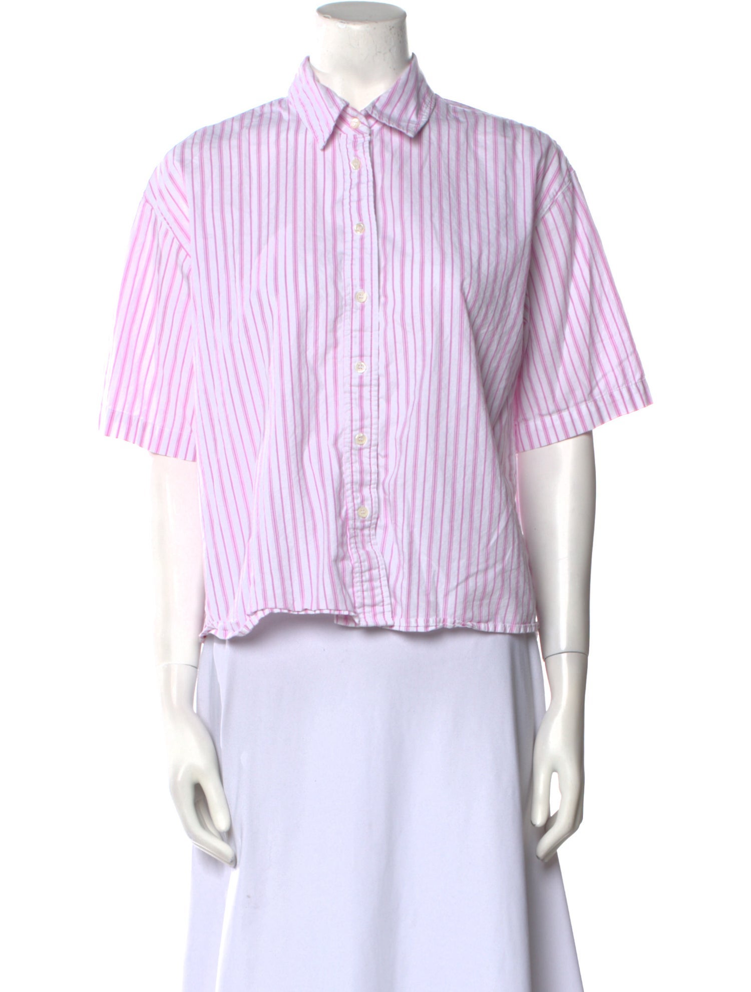 Xirena Striped Short Sleeve Button-Up Top