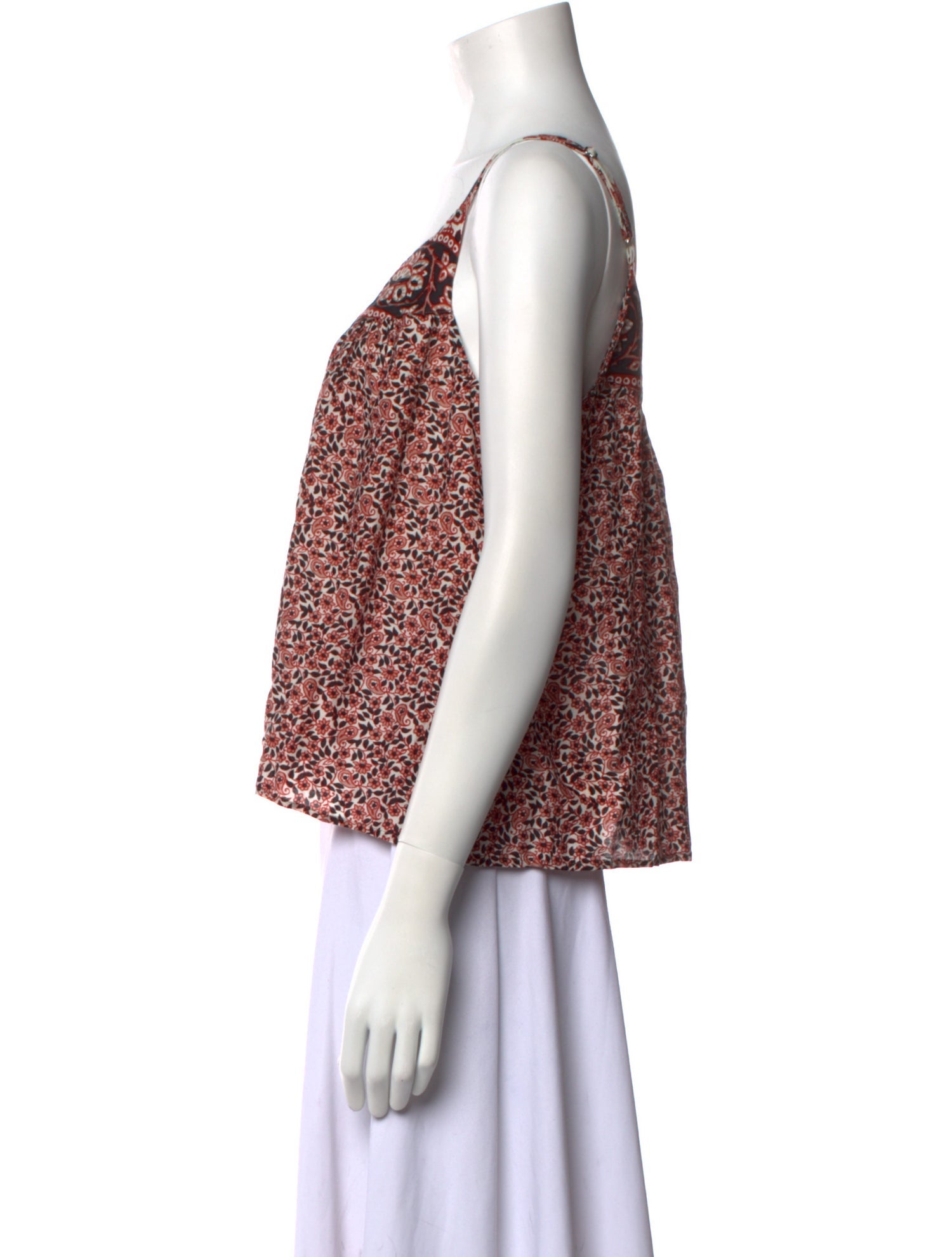 Xirena Printed Square Neckline Crop Top