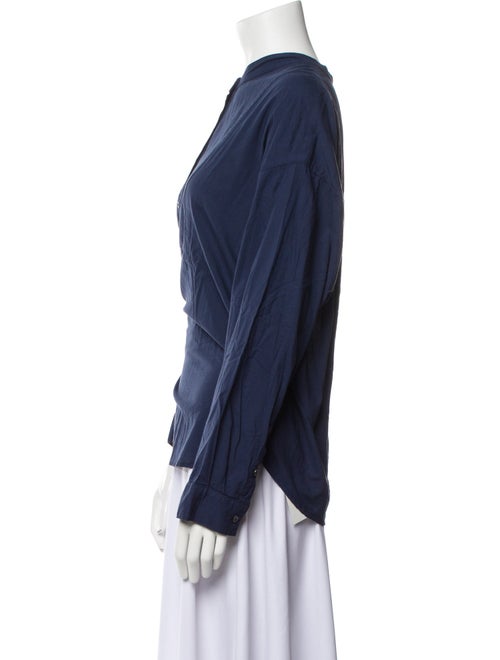 Xirena Mock Neck Long Sleeve Button-Up Top