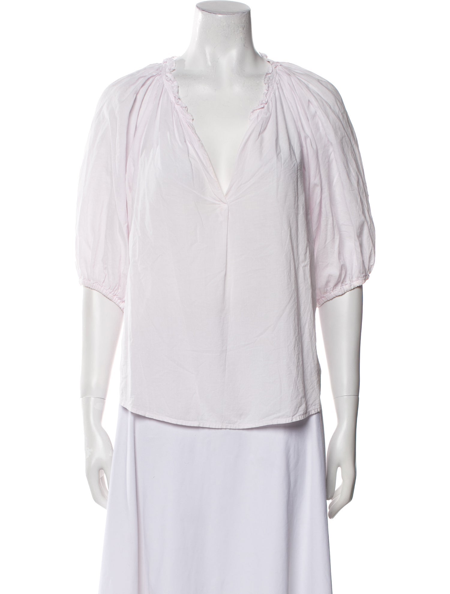 Xirena V-Neck Three-Quarter Sleeve Blouse