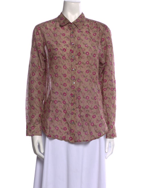Xirena Floral Print Long Sleeve Button-Up Top