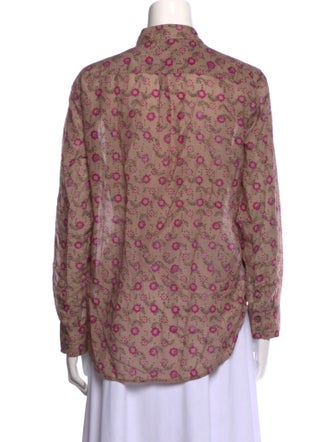 Xirena Floral Print Long Sleeve Button-Up Top