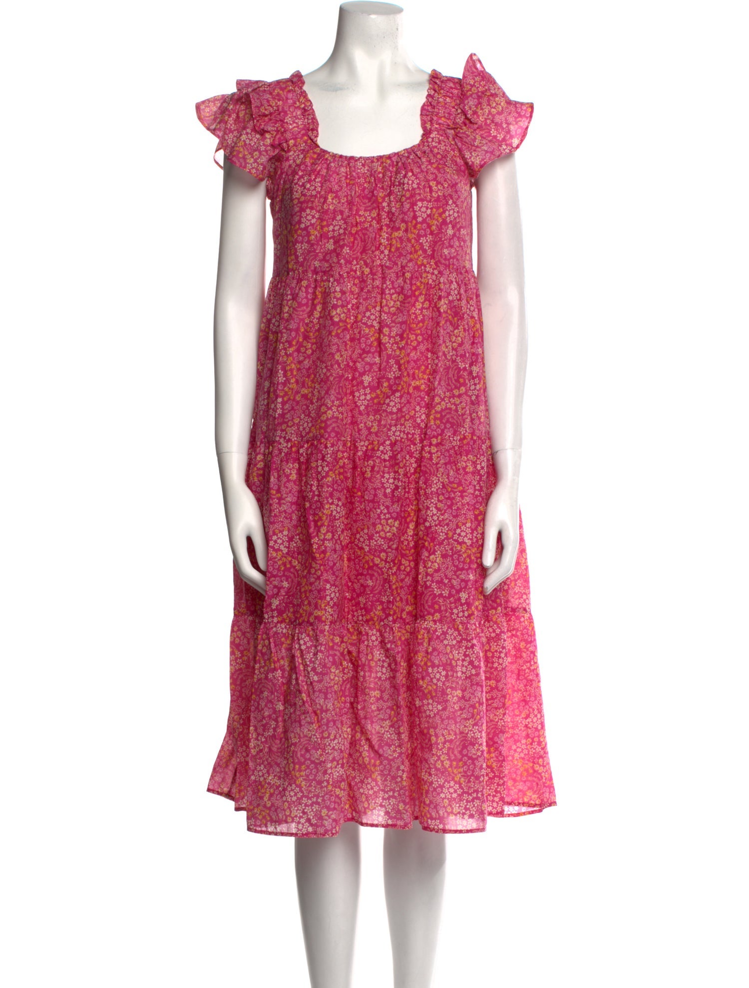 Xirena Floral Print Midi Length Dress