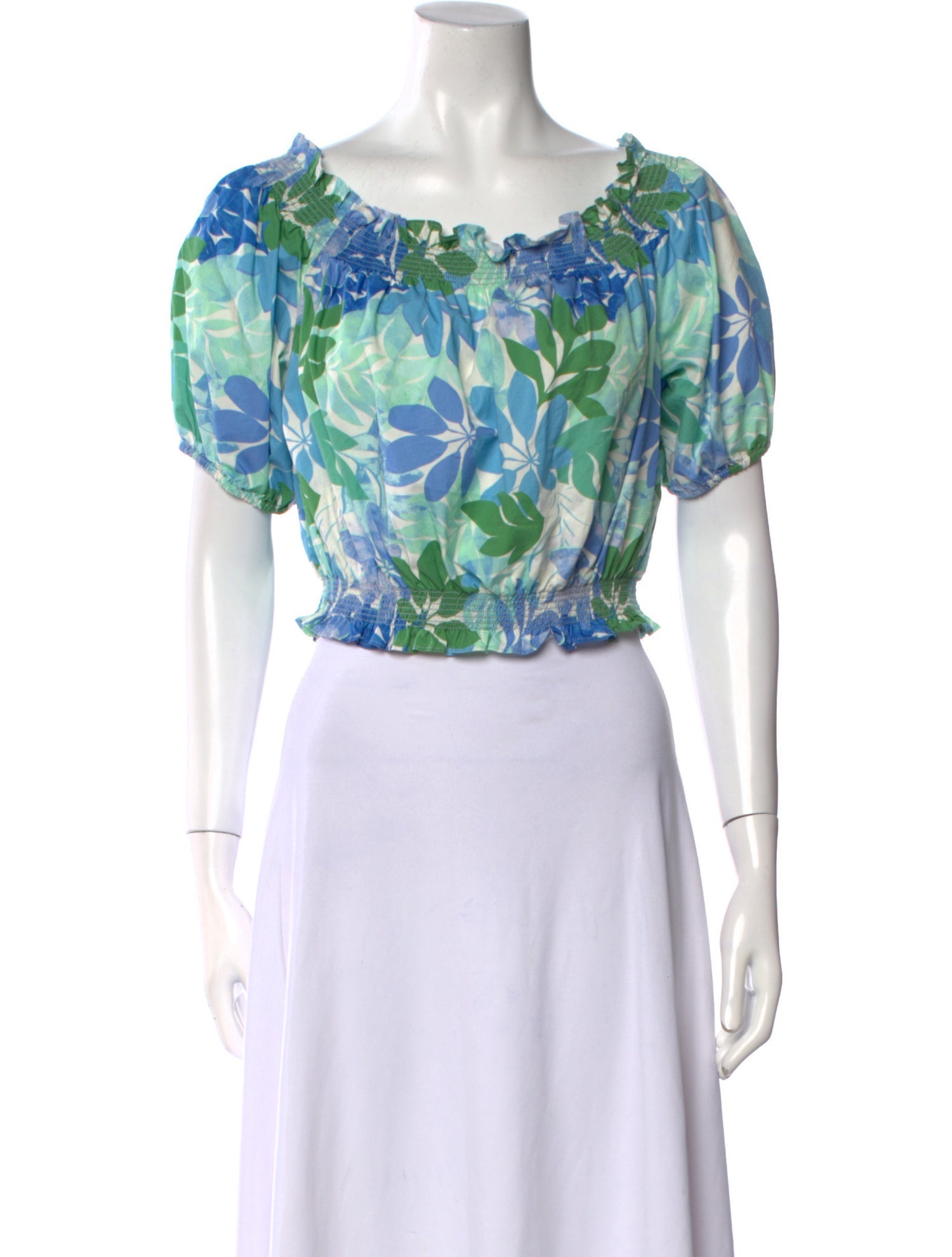 Xirena Floral Print Scoop Neck Crop Top