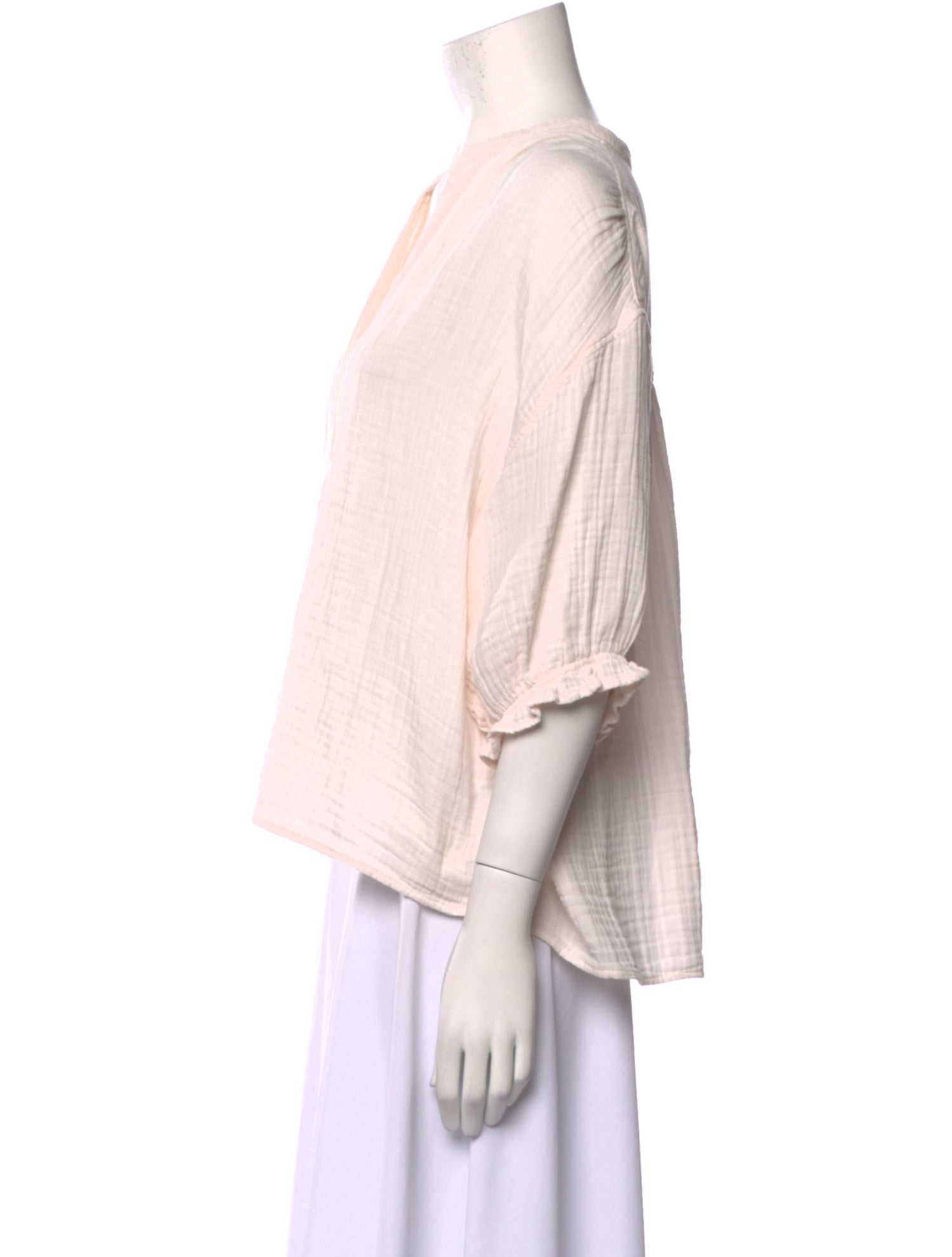 Xirena V-Neck Three-Quarter Sleeve Blouse