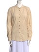 Xirena Mock Neck Long Sleeve Button-Up Top