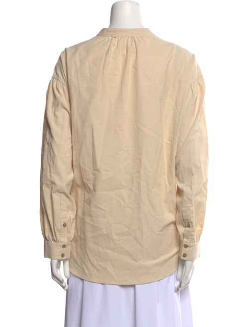 Xirena Mock Neck Long Sleeve Button-Up Top