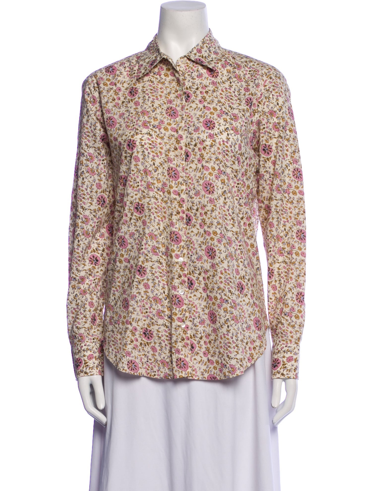 Xirena Floral Print Long Sleeve Button-Up Top