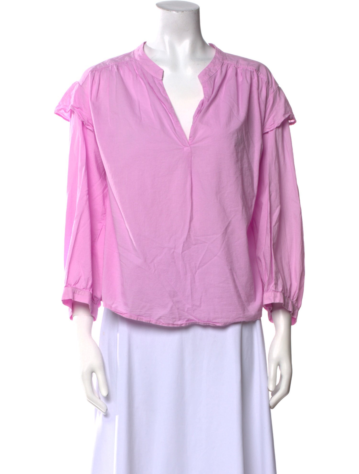 Xirena V-Neck Three-Quarter Sleeve Blouse