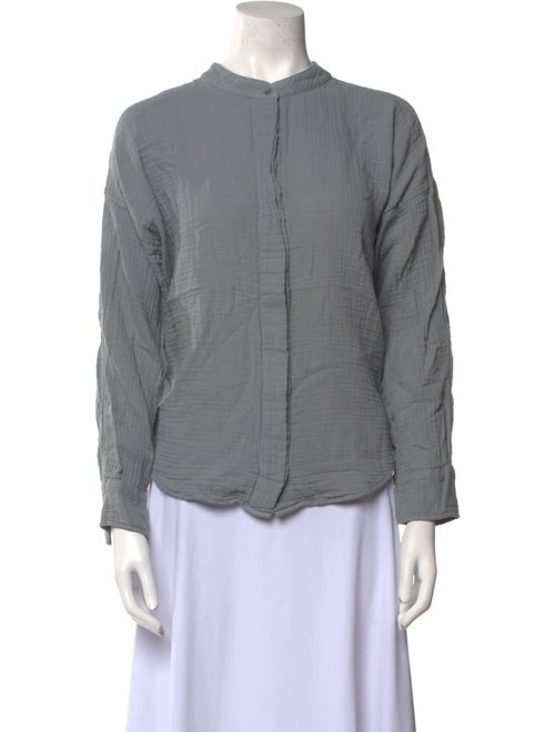 Xirena Crew Neck Long Sleeve Button-Up Top