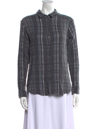 Xirena Plaid Print Long Sleeve Button-Up Top