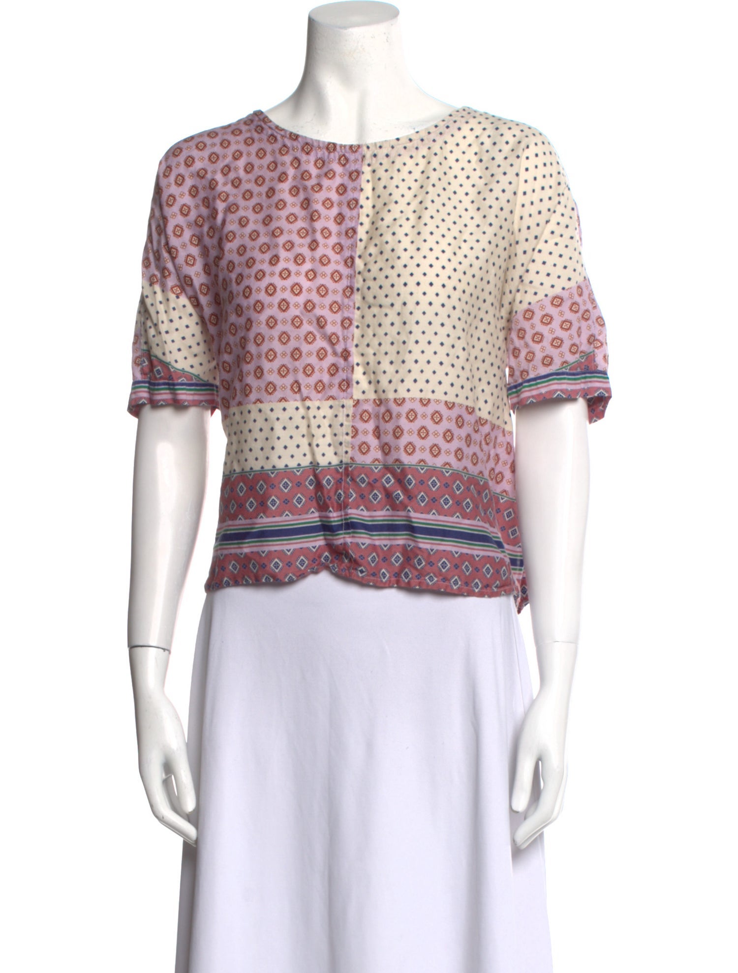 Xirena Printed Scoop Neck Crop Top