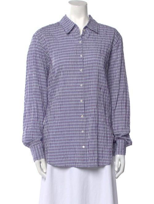 Xirena Plaid Print Long Sleeve Button-Up Top