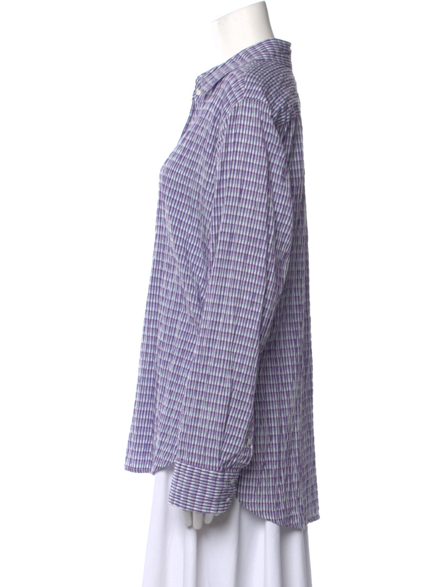 Xirena Plaid Print Long Sleeve Button-Up Top