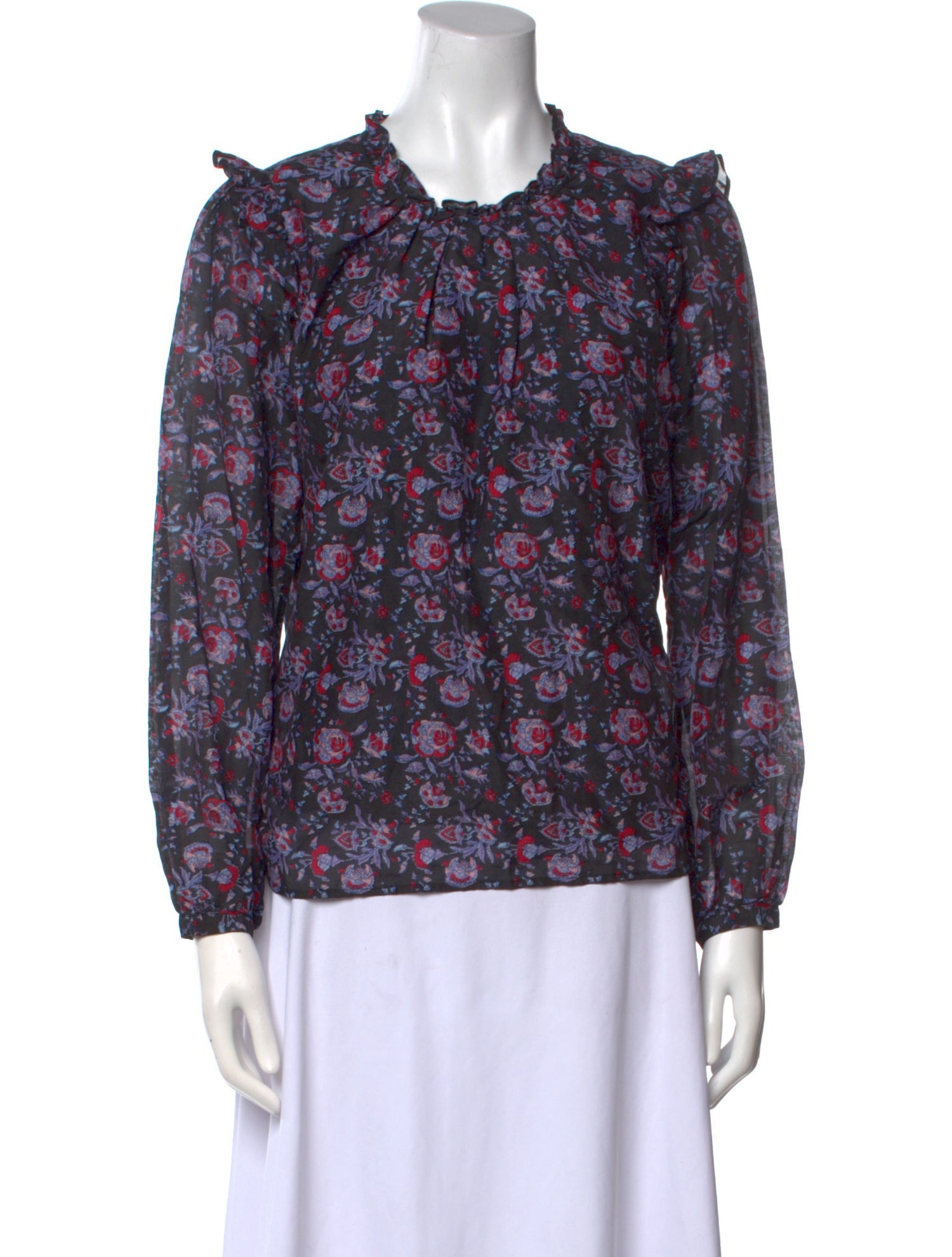 Xirena Floral Print Crew Neck Blouse