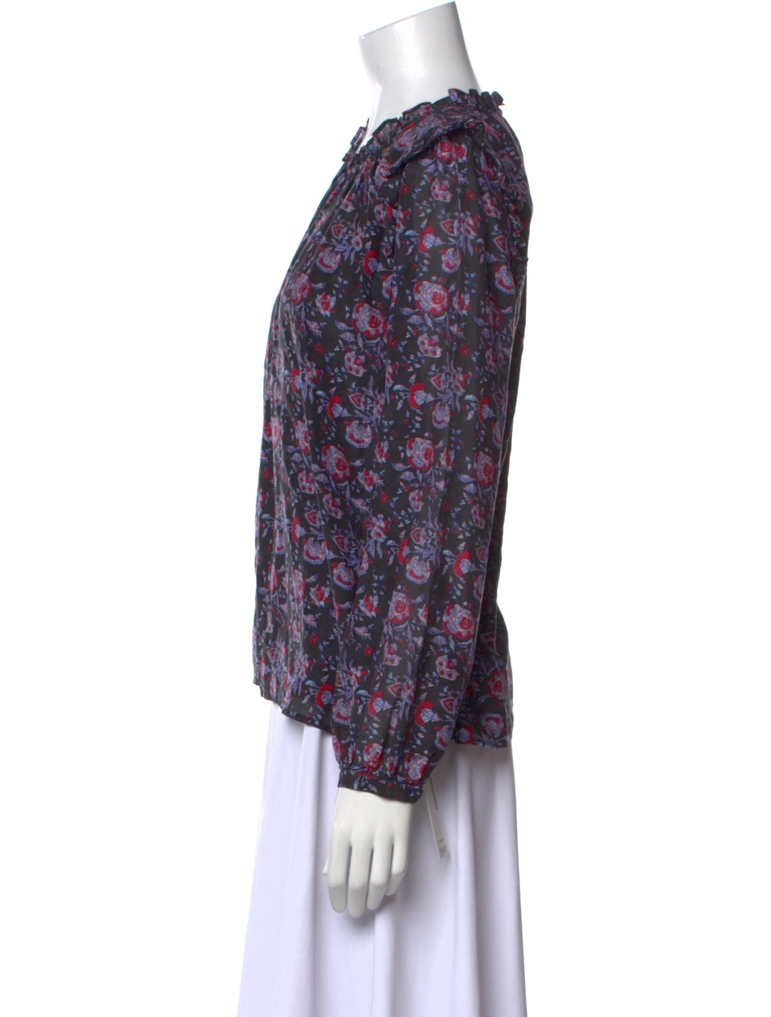 Xirena Floral Print Crew Neck Blouse