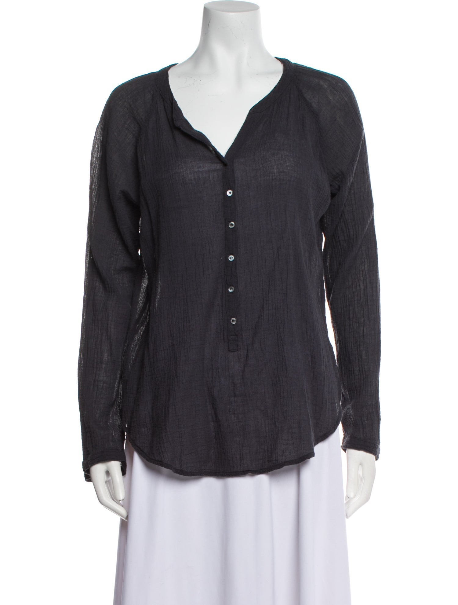 Xirena V-Neck Long Sleeve Button-Up Top