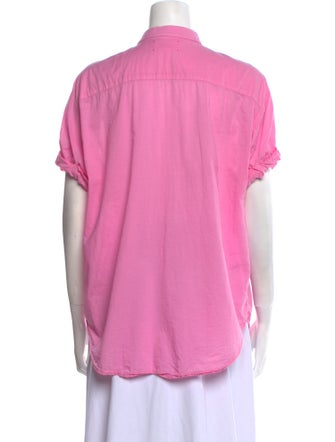 Xirena Mock Neck Short Sleeve Button-Up Top