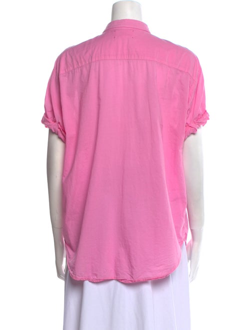 Xirena Mock Neck Short Sleeve Button-Up Top