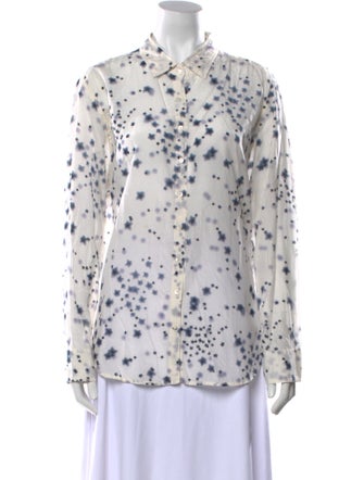 Xirena Printed Long Sleeve Button-Up Top