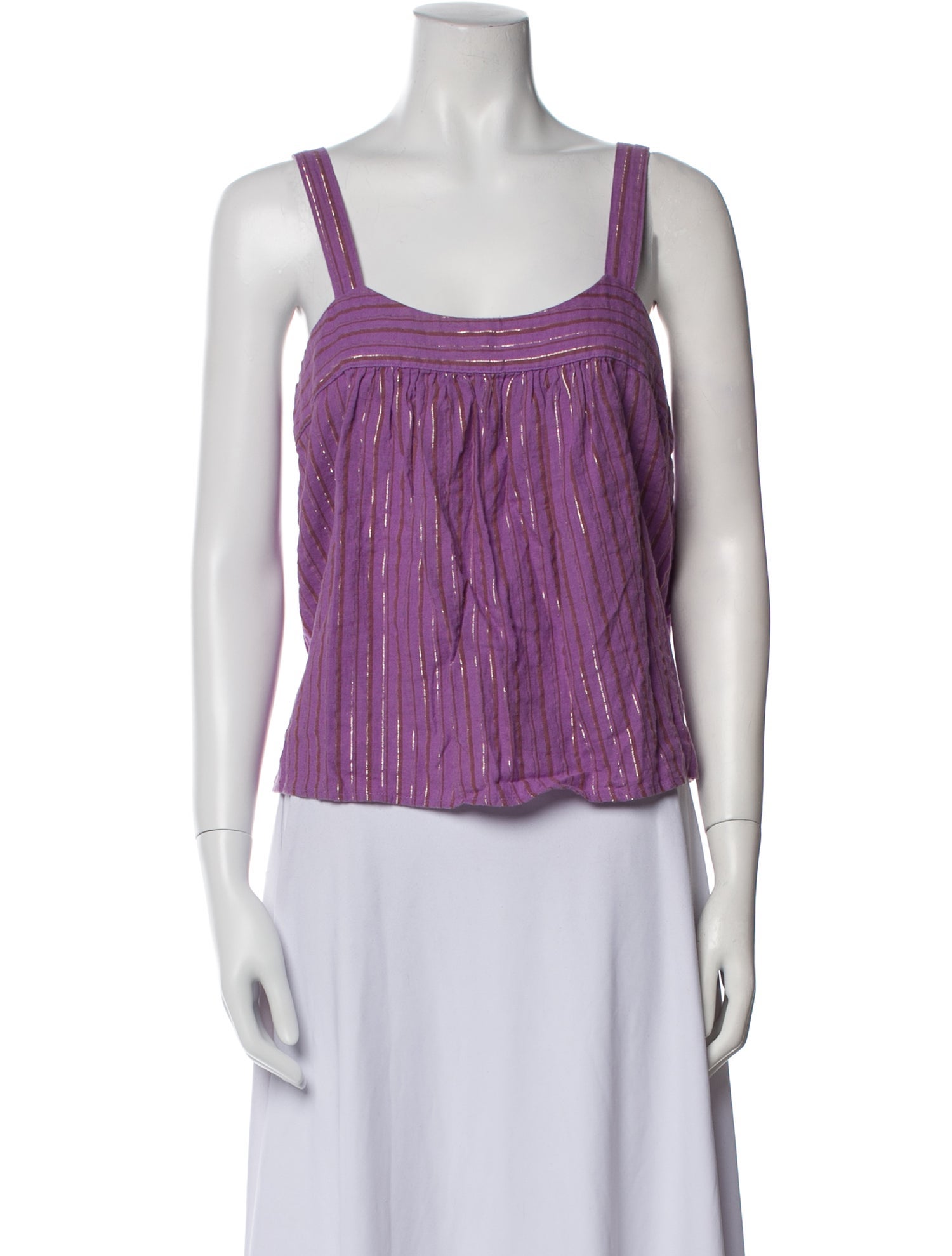 Xirena Striped Square Neckline Crop Top