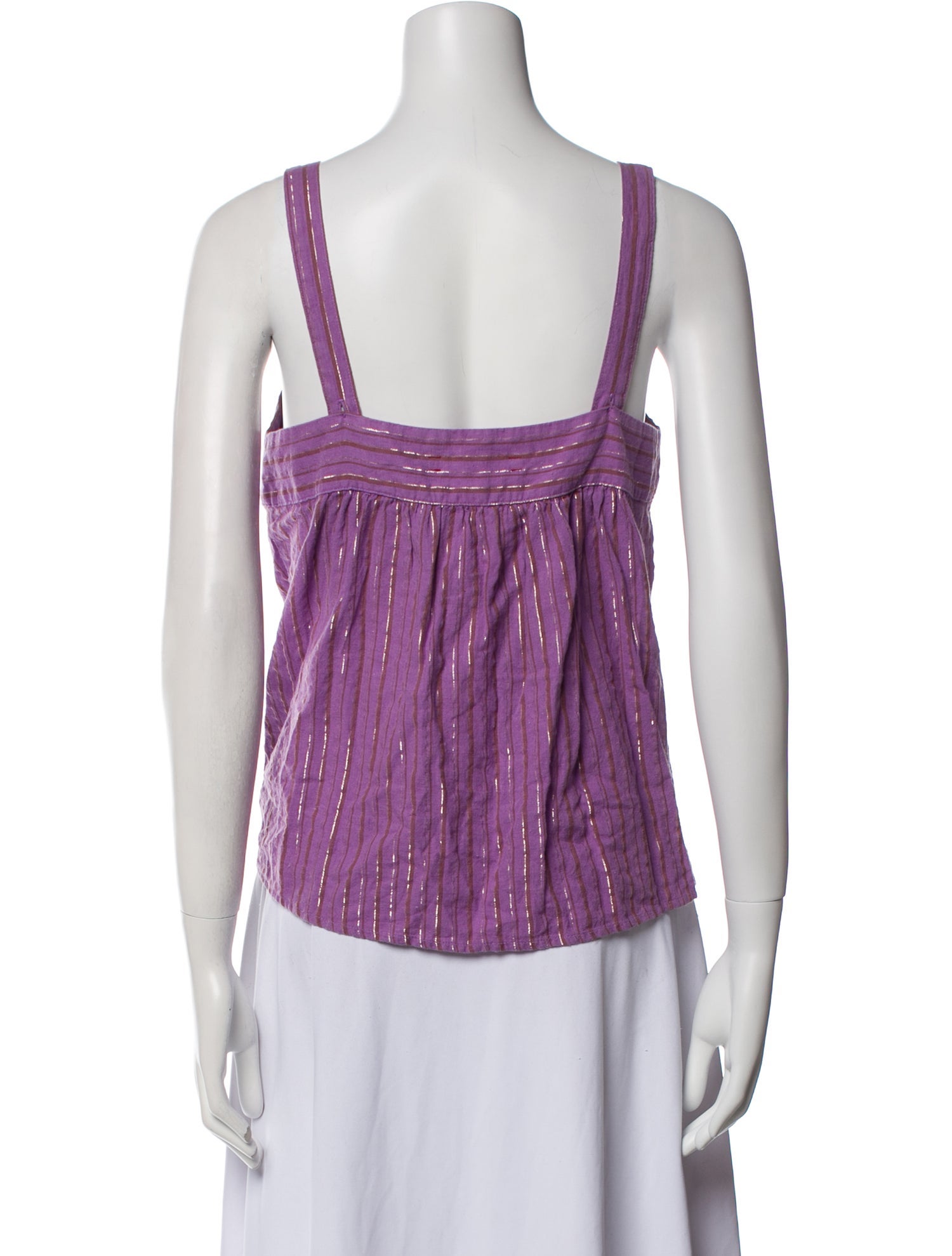 Xirena Striped Square Neckline Crop Top