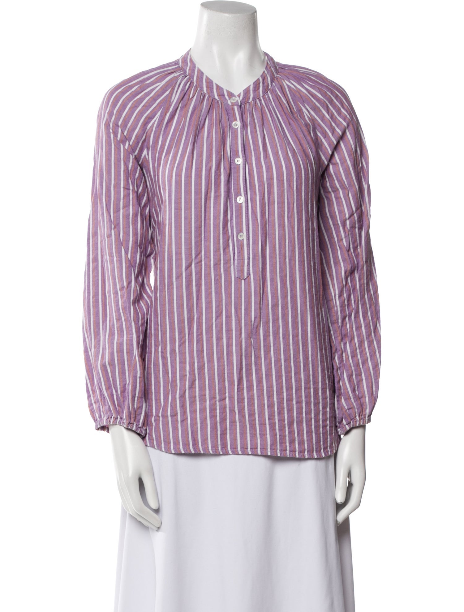 Xirena Striped Long Sleeve Blouse