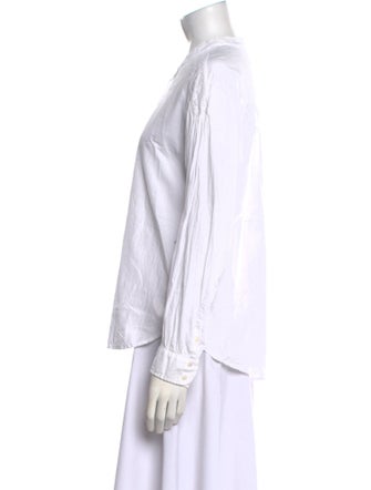 Xirena Mock Neck Long Sleeve Button-Up Top