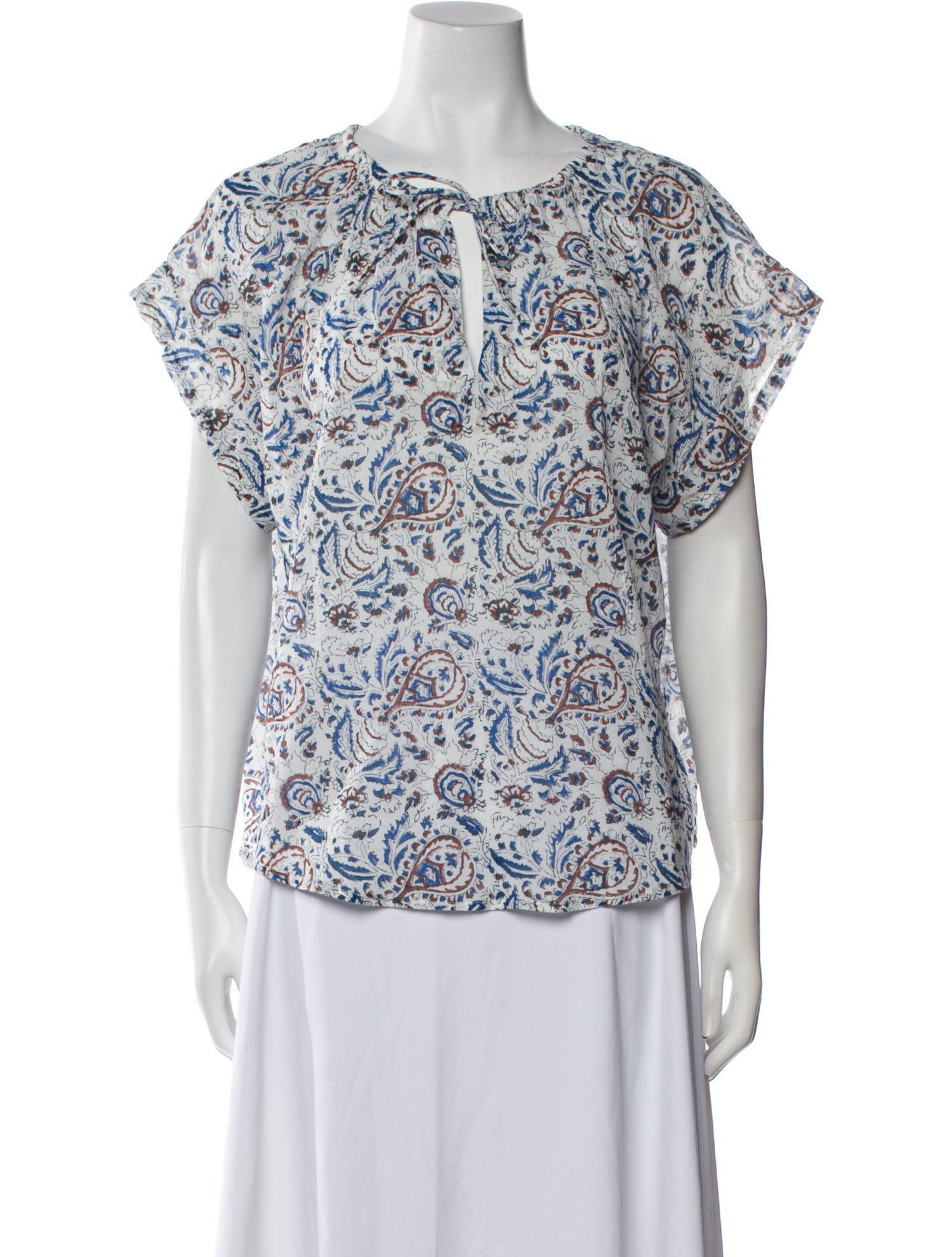 Xirena Printed Crew Neck Blouse