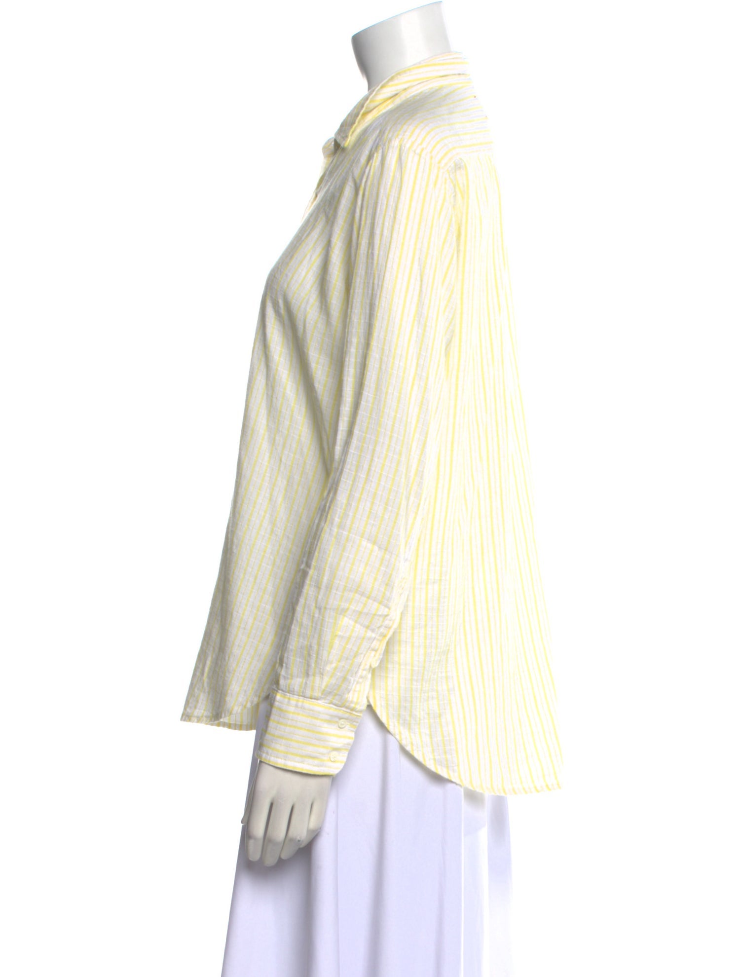 Xirena Striped Long Sleeve Button-Up Top