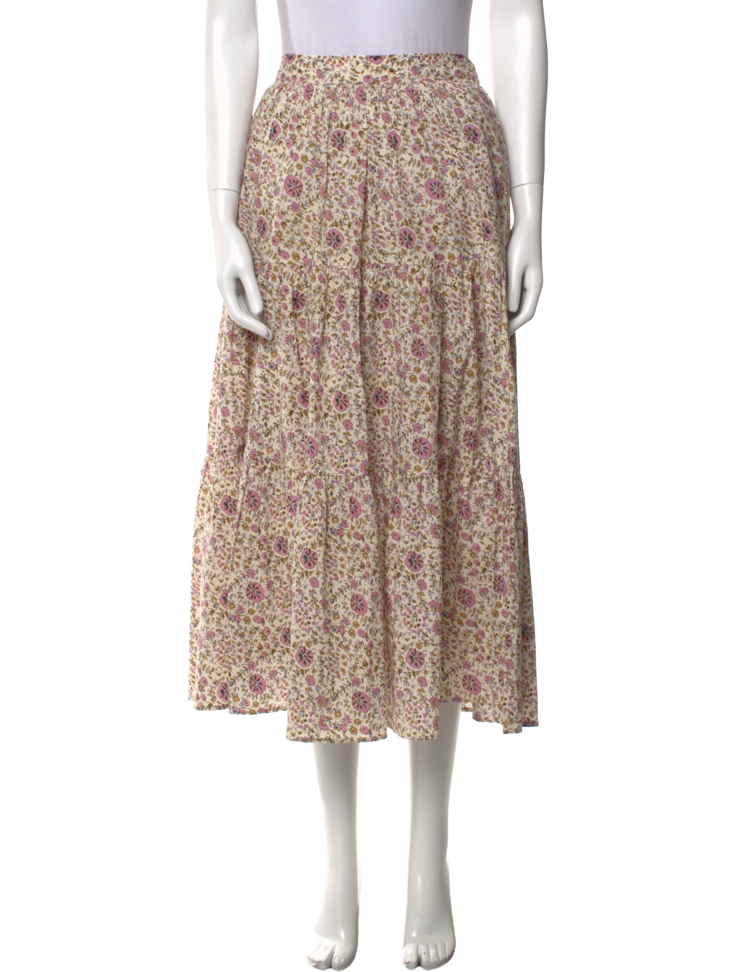 Xirena Floral Print Midi Length Skirt