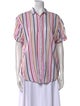 Xirena Striped Short Sleeve Button-Up Top