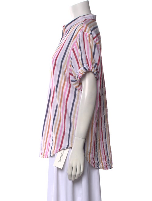 Xirena Striped Short Sleeve Button-Up Top