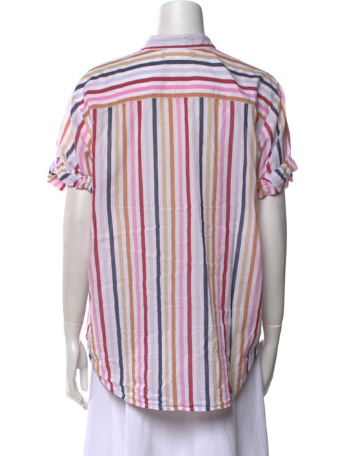 Xirena Striped Short Sleeve Button-Up Top