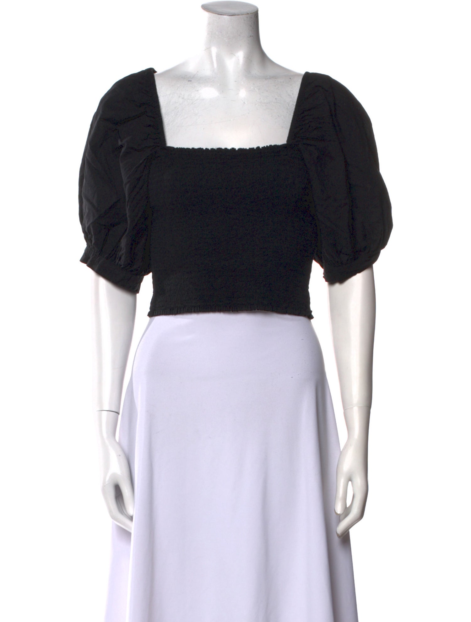 Xirena Square Neckline Short Sleeve Crop Top