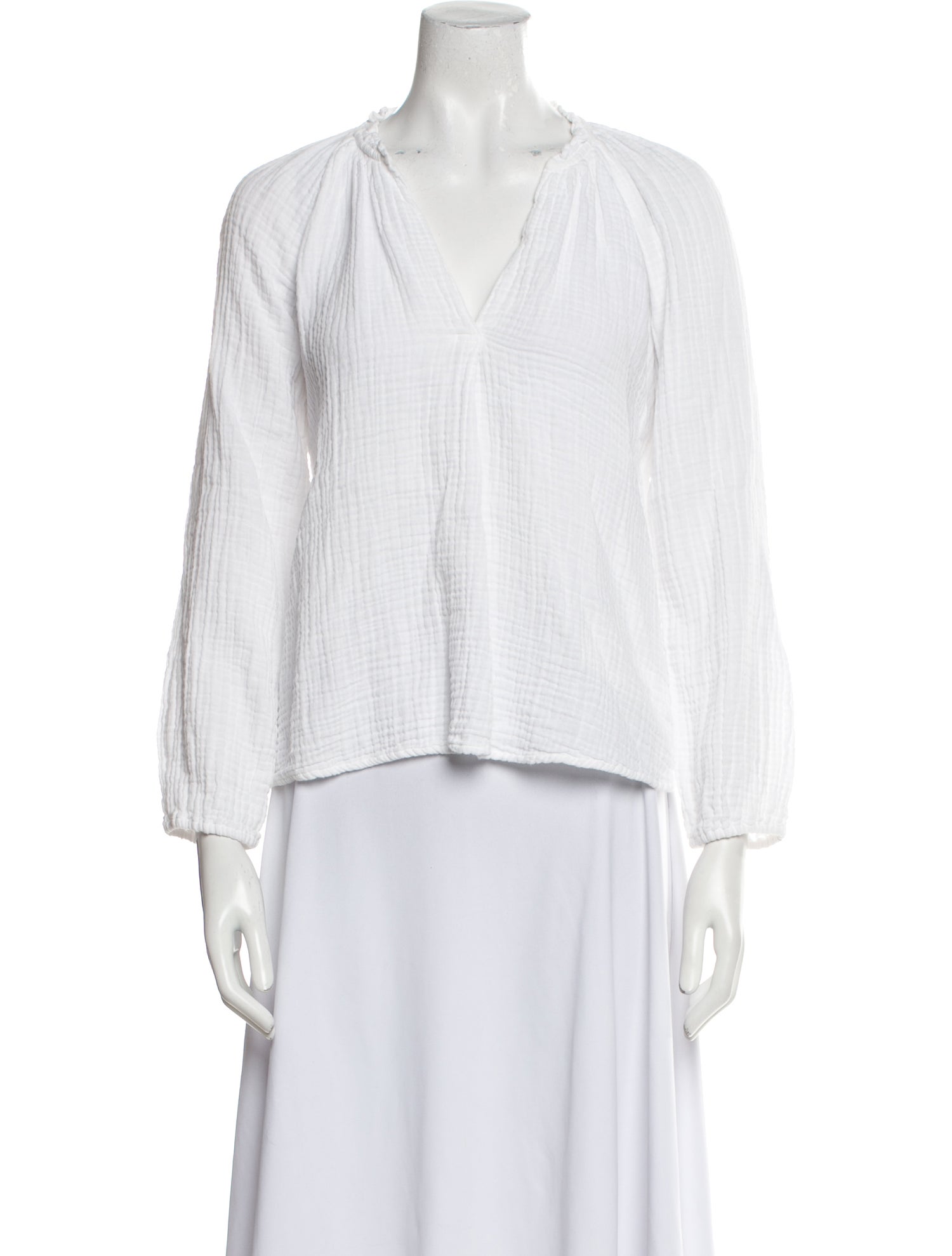 Xirena V-Neck Three-Quarter Sleeve Blouse