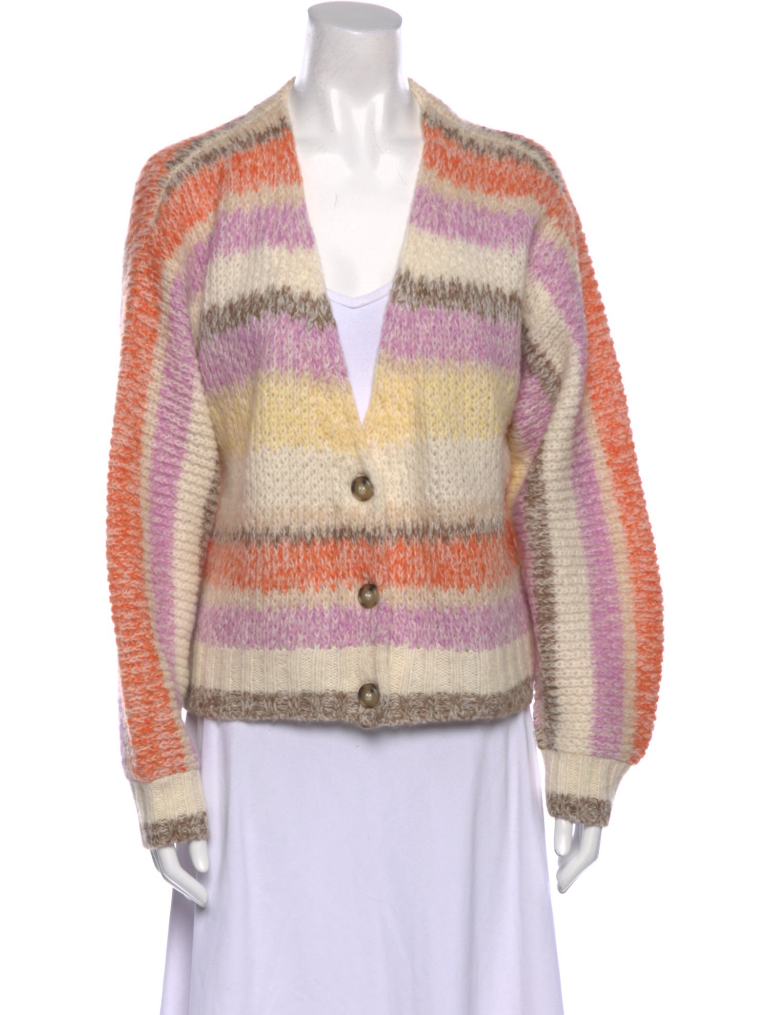 Xirena Striped Plunge Neckline Sweater