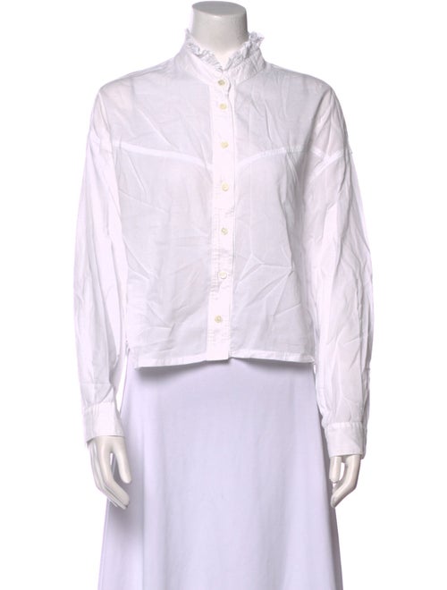 Xirena Mock Neck Long Sleeve Button-Up Top