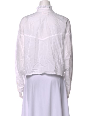 Xirena Mock Neck Long Sleeve Button-Up Top