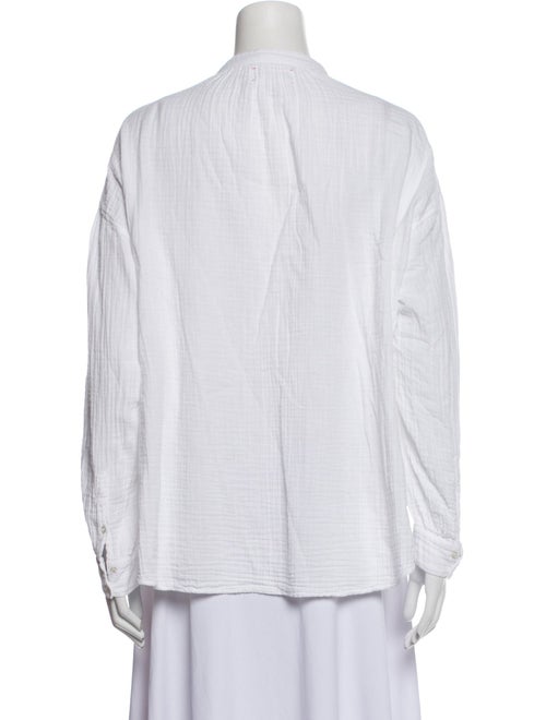 Xirena Mock Neck Long Sleeve Button-Up Top